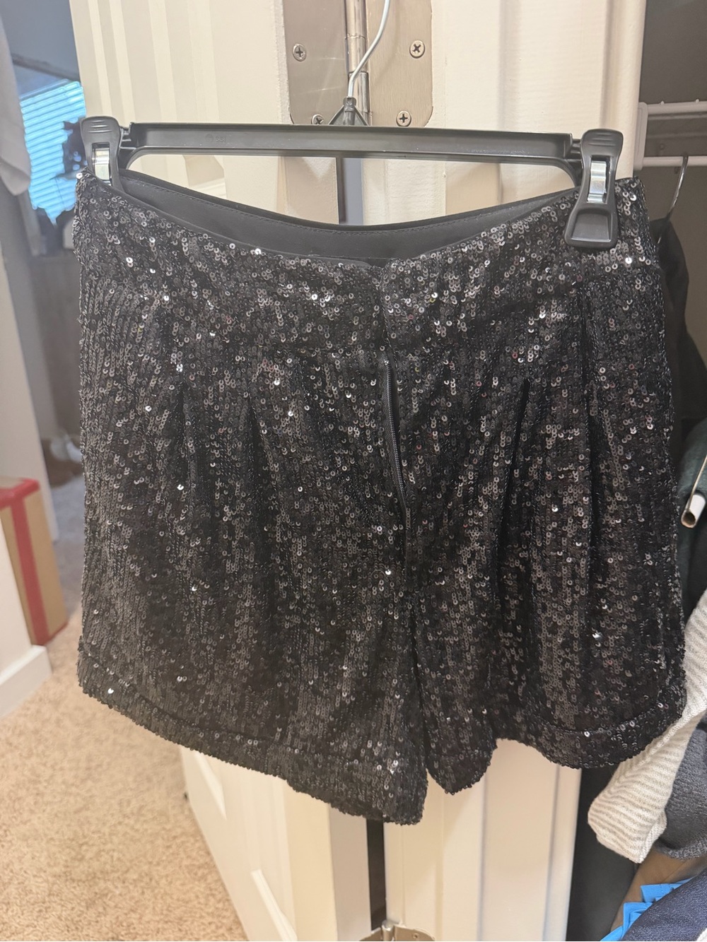 Generation Love Black Sequin High-Waist Shorts